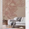 Giant Peonies wallpaper in Nude by Coordonne — interior