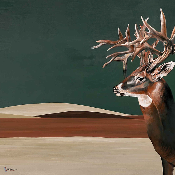 Great Deer wallpaper in Green by Coordonne