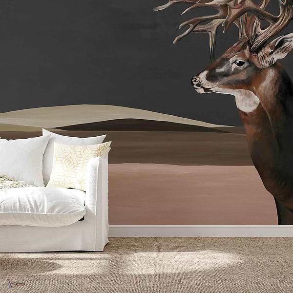 Great Deer wallpaper in Nude by Coordonne — interior