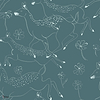 Jumping Bambis wallpaper in Aqua by Coordonne