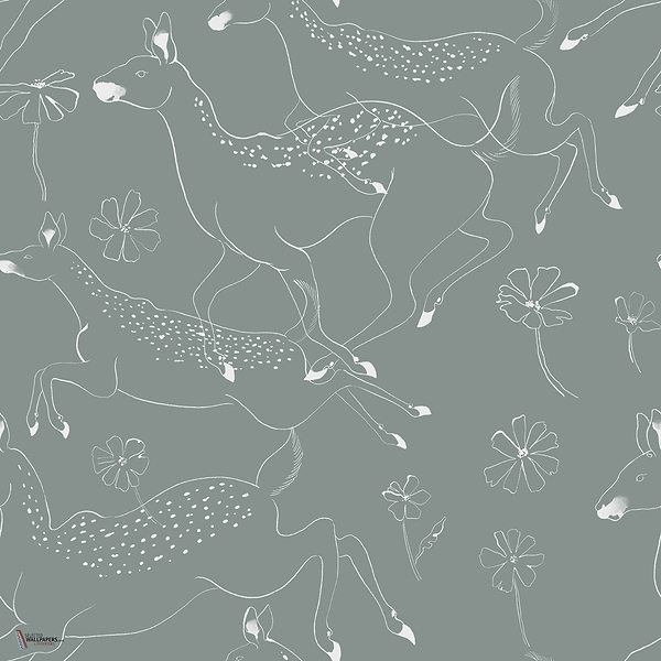 Jumping Bambis wallpaper in Cloud by Coordonne