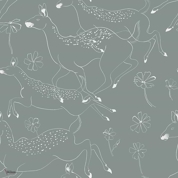Jumping Bambis wallpaper in Cloud by Coordonne