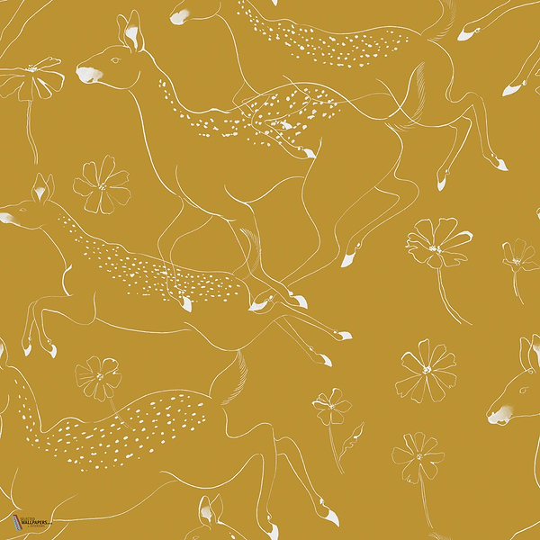 Jumping Bambis wallpaper in Curry by Coordonne