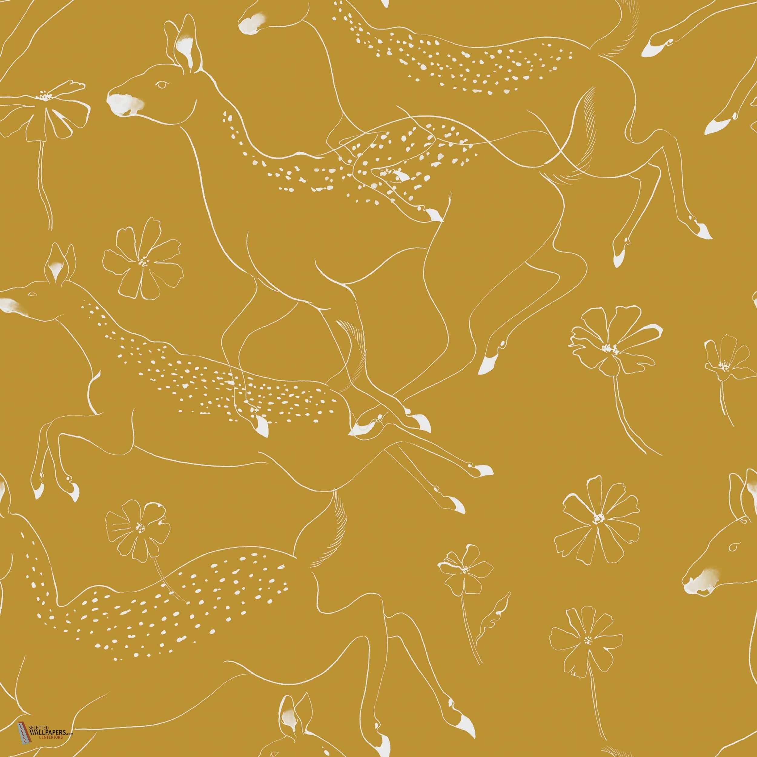 Jumping Bambis wallpaper in Curry by Coordonne