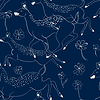 Jumping Bambis wallpaper in Marine by Coordonne