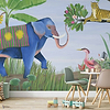 Jungle Friends wallpaper in Lavender by Coordonne — interior
