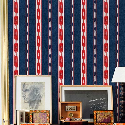 Kente wallpaper in Blue by Coordonne