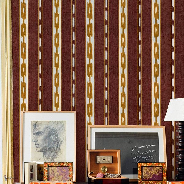Kente wallpaper in Wine by Coordonne