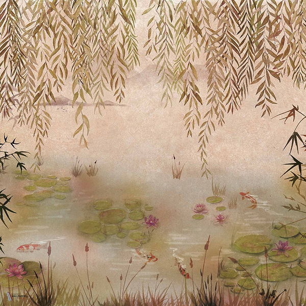 Lotus Textile wallpaper in Autum by Coordonne
