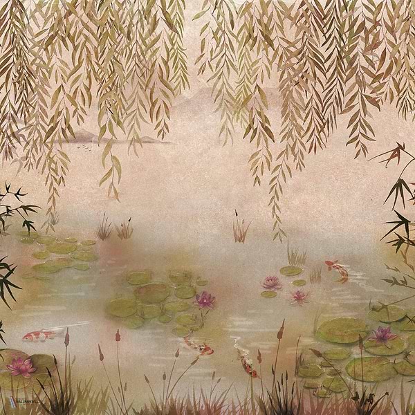 Lotus Textile wallpaper in Autum by Coordonne