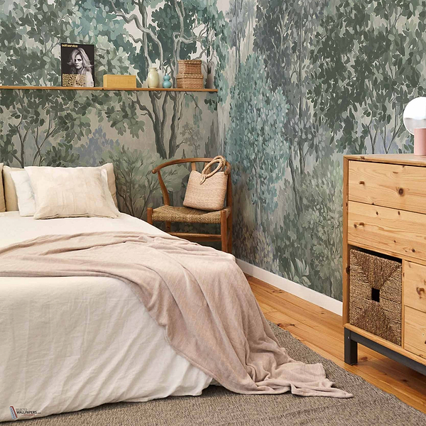 Minerva Textile wallpaper in Swan by Coordonne — interior