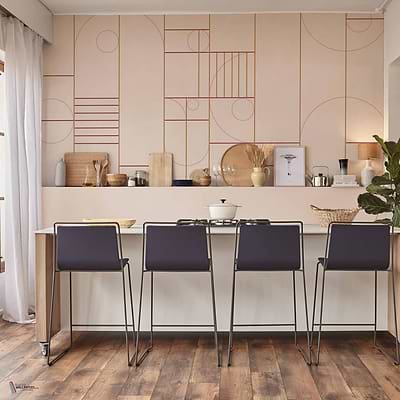 Modular Textile wallpaper in Peony by Coordonne