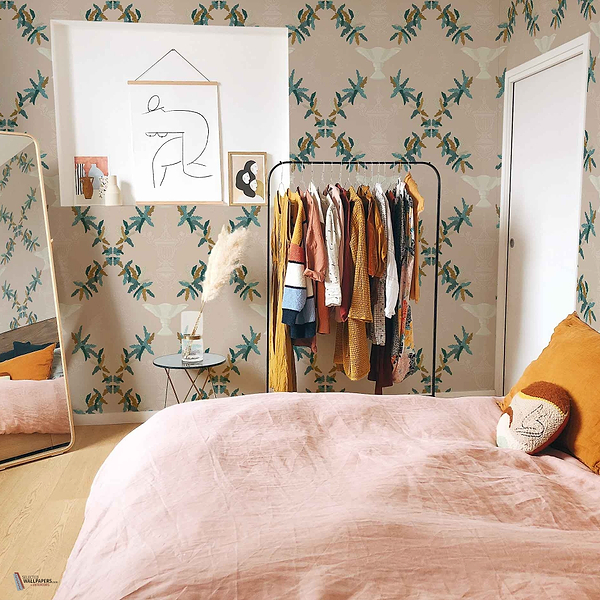 Neo-Rococo wallpaper in Beige by Coordonne — interior