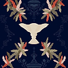 Neo-Rococo wallpaper in Navy by Coordonne