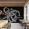 Octopus X-Ray wallpaper in Black by Coordonne — interior