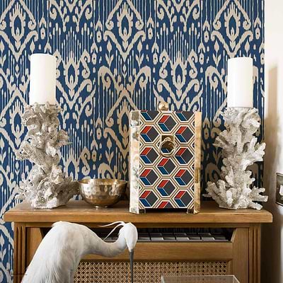 Padmasalis wallpaper in Blue by Coordonne — interior
