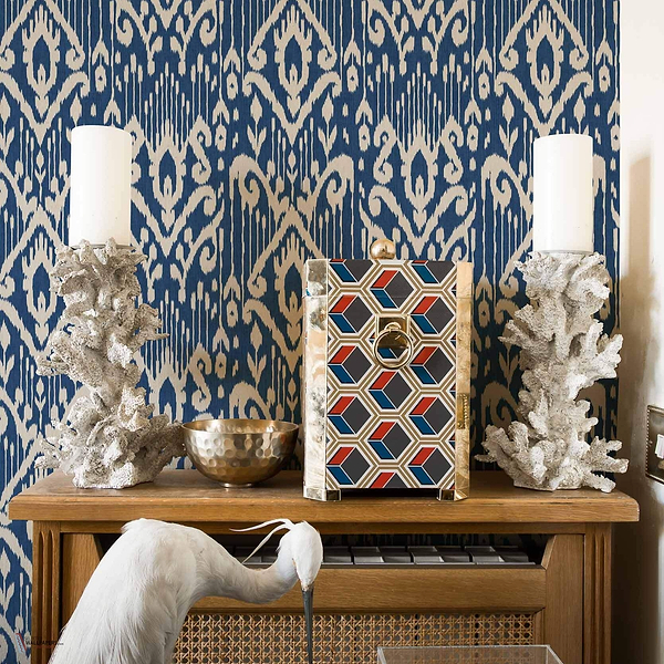 Padmasalis wallpaper in Blue by Coordonne — interior