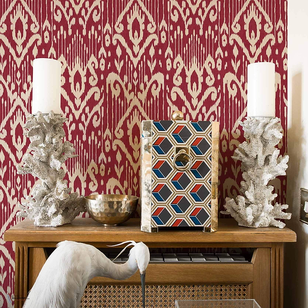 Padmasalis wallpaper in Wine by Coordonne