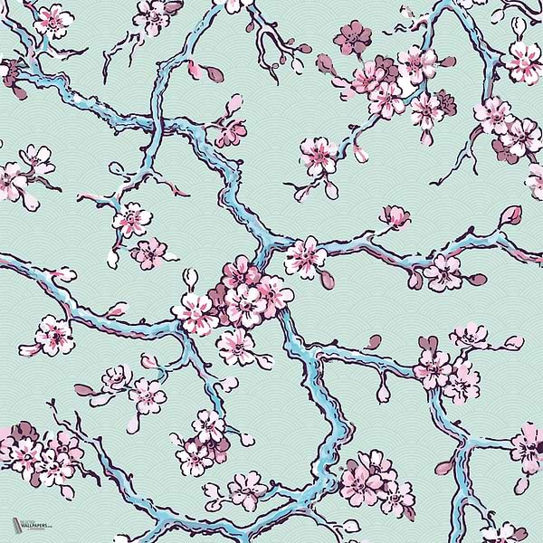 Paravent des amandiers - Amaro Sanchez de Moya wallpaper in Green by Coordonne