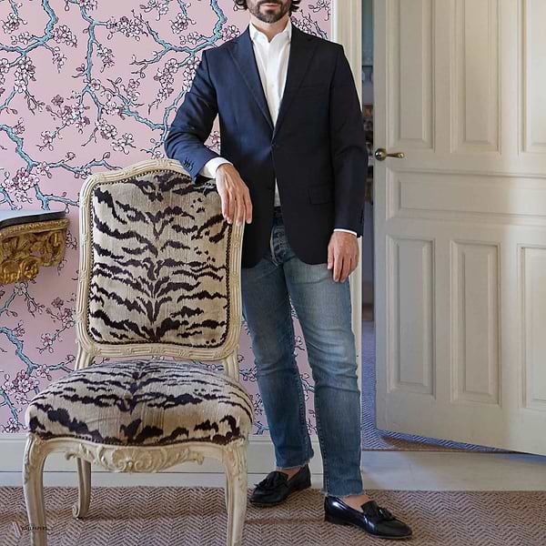 Paravent des amandiers - Amaro Sanchez de Moya wallpaper in Pink by Coordonne — interior