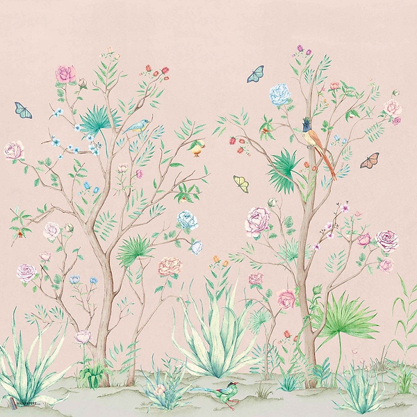 Peonies wallpaper in Rose by Coordonne