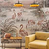 Roseus wallpaper in Rose by Coordonne — interior