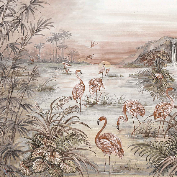 Roseus wallpaper in Rose by Coordonne