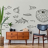 Sea Current wallpaper in Ink by Coordonne — interior