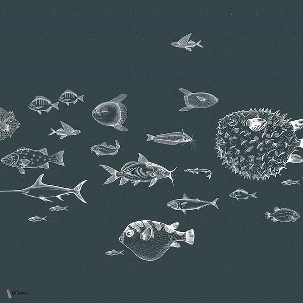 Sea Current wallpaper in Navy by Coordonne