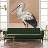 Stork Mother wallpaper in Nude by Coordonne — interior