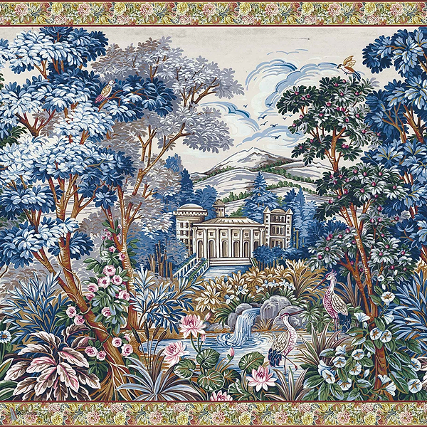 Tapestry wallpaper in Blue by Coordonne
