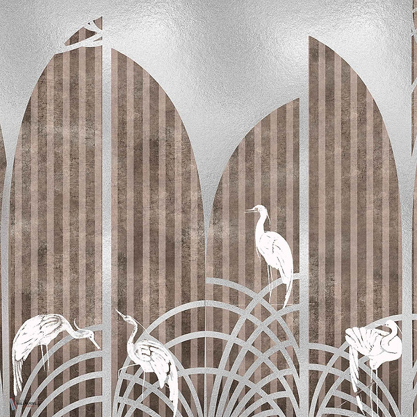 Tassel Metallics wallpaper in Silver by Coordonne