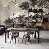 Ukiyo Metallics wallpaper in Silver by Coordonne — interior