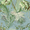 Vegetable wallpaper in Blue by Coordonne