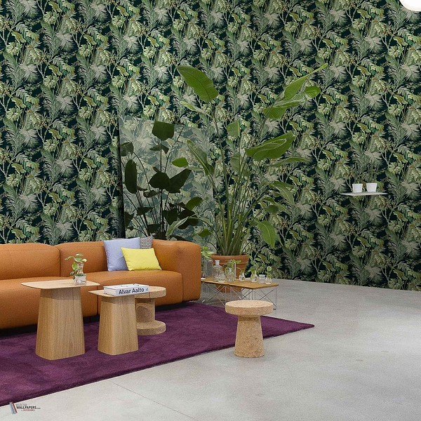 Vegetable wallpaper in Green by Coordonne