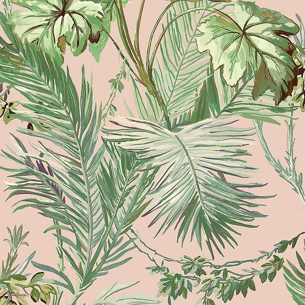 Vegetable wallpaper in Pink by Coordonne