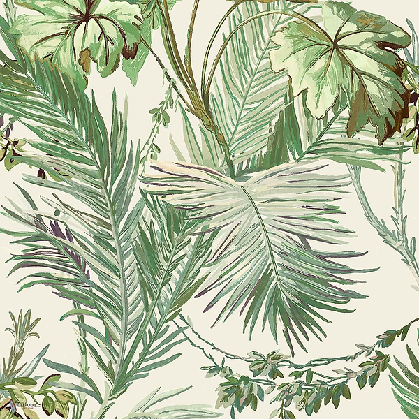 Vegetable wallpaper in White by Coordonne