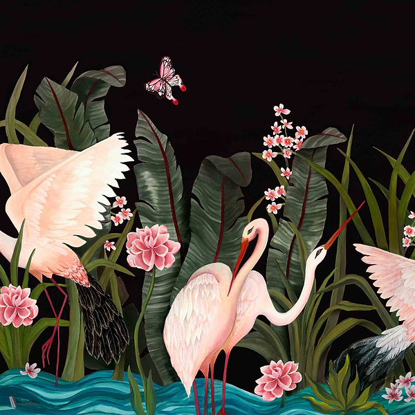 Wetlands Sunrise Flight wallpaper in Night Call by Coordonne