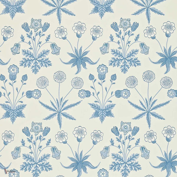 Daisy Tapete in Blue/Ivory van Morris & Co