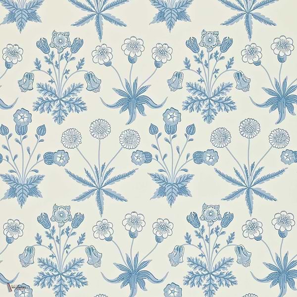 Daisy Tapete in Blue/Ivory van Morris & Co