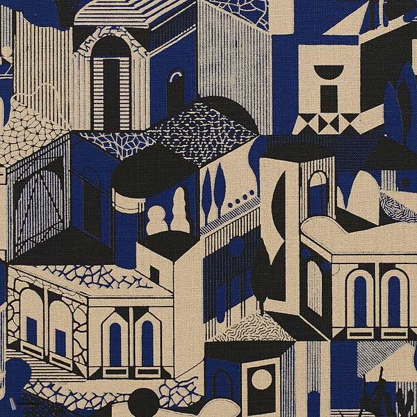 Altronde wallpaper in Blu Notte by Dedar