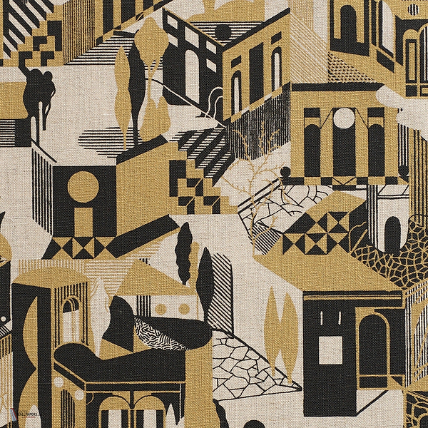 Altronde wallpaper in Ebano by Dedar