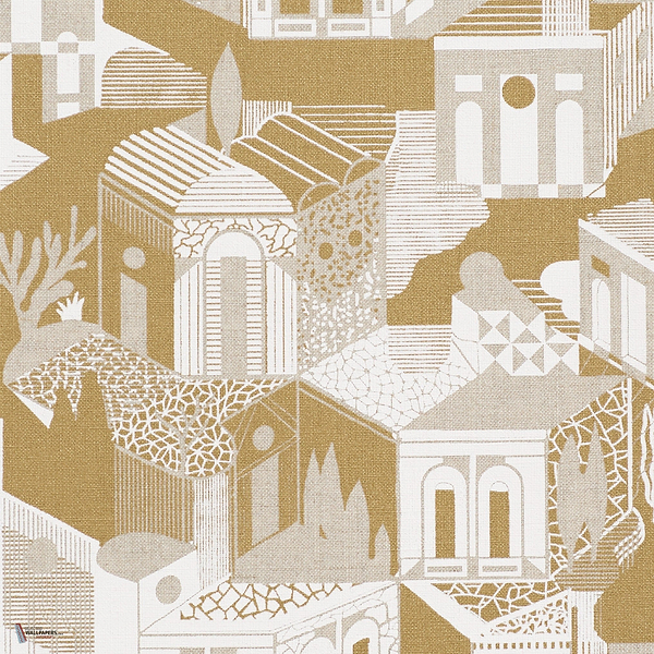 Altronde wallpaper in Oro Bianco by Dedar