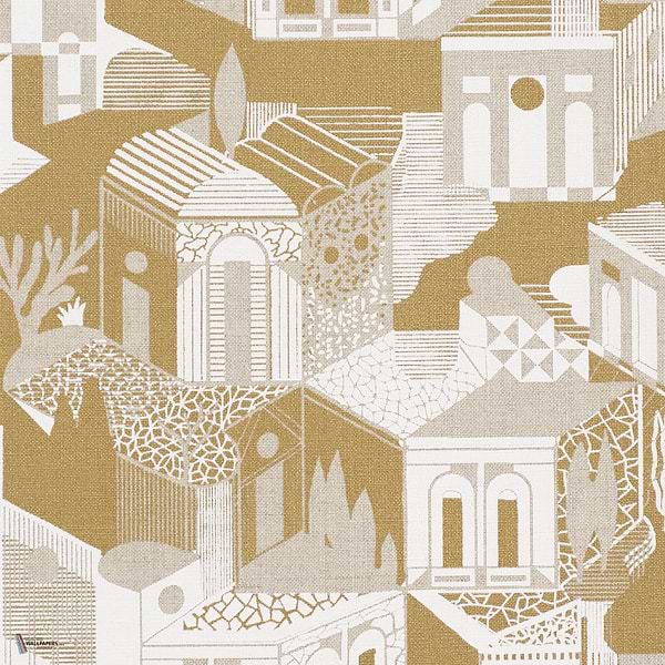 Altronde wallpaper in Oro Bianco by Dedar