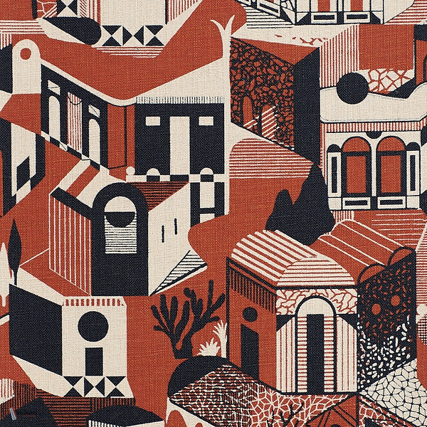 Altronde wallpaper in Terracotta by Dedar