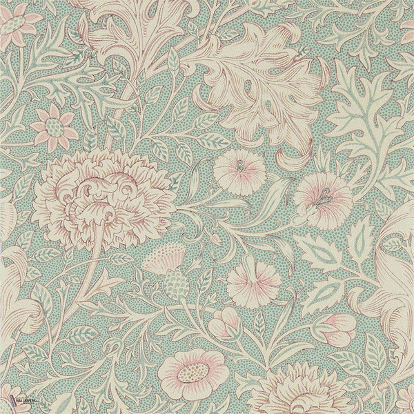 Double Bough Tapete in Teal Rose van Morris & Co