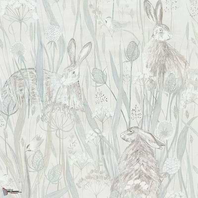 Dune Hares wallpaper in Pebble van Sanderson
