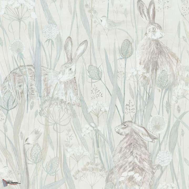 Dune Hares wallpaper in Pebble van Sanderson