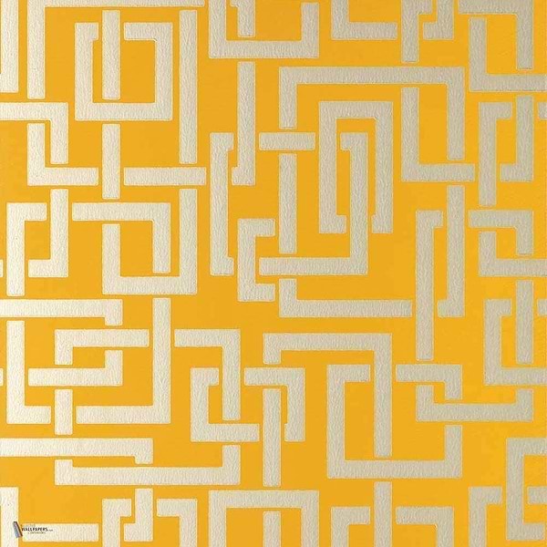 Enigma wallpaper in Bespoke Gold van Farrow & Ball