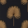 Fan Palm Tapete in Charcoal/Gold van Sanderson